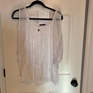 Bella Amore Elegant White Sheer Blouse